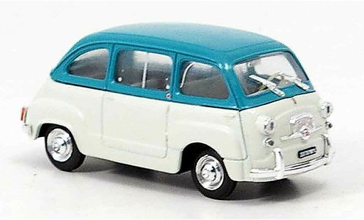 Fiat 600 Multipla 1/43 Brumm grijs turquoise 1960 modelauto