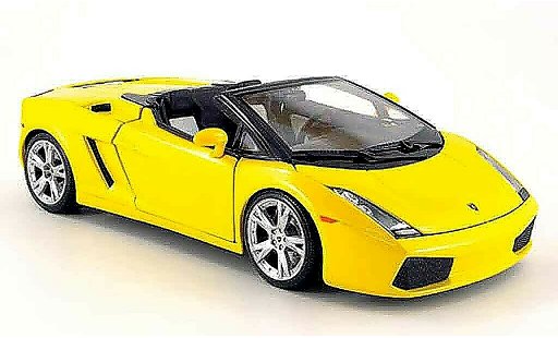 Lamborghini Gallardo Spyder 1/18 Burago geel modelauto