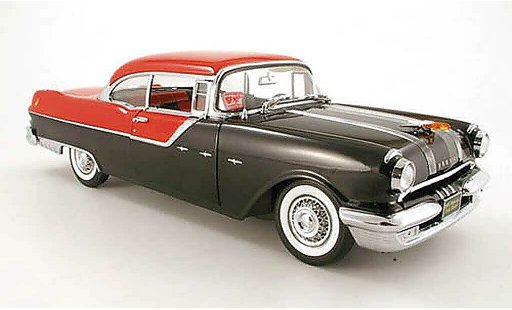 Pontiac Star Chief Hardtop 1/18 Sun Star hard top zwart rood 1955 modelauto