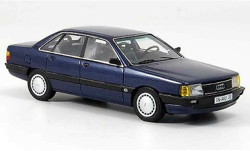 Audi 100 berline 1/43 Neo (Typ44) blauw 1982 modelauto