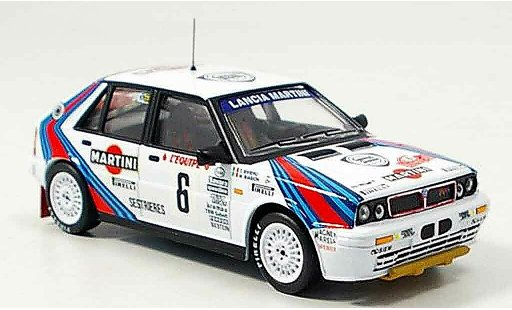 Lancia Delta HF Integrale 1/43 IXO no.6 winnaar rallye monte carlo 1987 modelauto