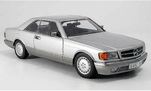 Mercedes 500 Coupe 1/18 Autoart (w 126) grijs metallized modelauto