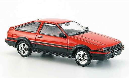Toyota Trueno AE86 1/43 Ebbro sprinter rood zwart modelauto