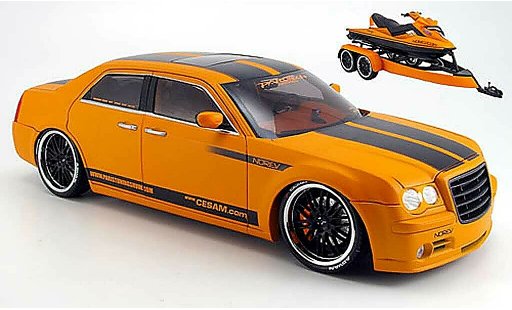 Chrysler 300C tuning 1/18 Norev parotech by norev met anhanger +jetski 2007 modelauto