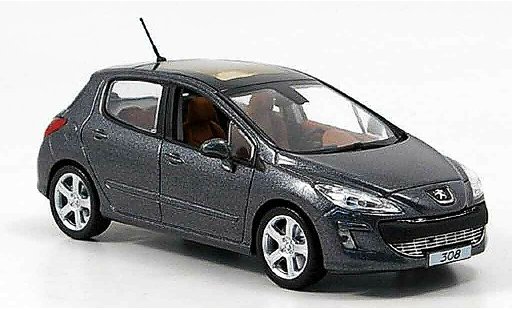Peugeot 308 Feline 1/43 Norev 5 portes grijs 2007 modelauto