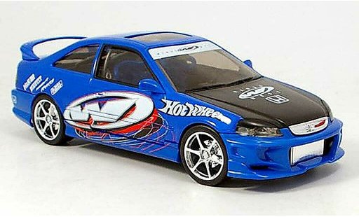 Honda Civic Si 1/18 Hot Wheels blauw tuning modelauto