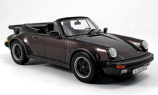 Porsche 911 Turbo 1/18 Norev 3.3l cabriolet bruin 1987 modelauto