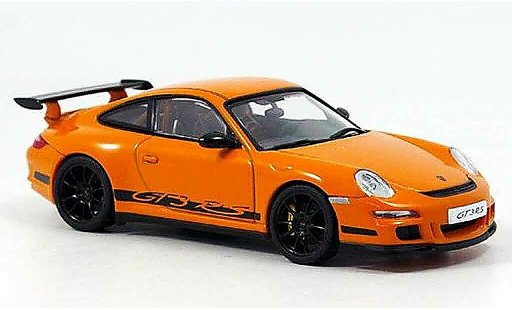 Porsche 911 GT3 RS 1/43 Autoart oranje zwart modelauto