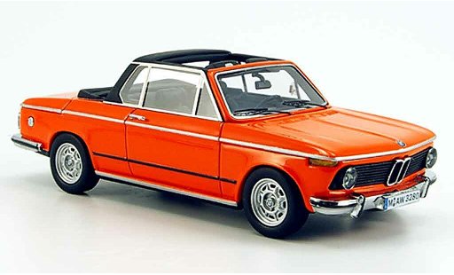 Bmw 2002 Cabriolet Baur 1/43 Neo Tii (E 10) Cabrio oranje 1974 modelauto