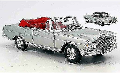 Mercedes 280 1969 1/18 Norev se cabriolet grijs avec hardtop modelauto