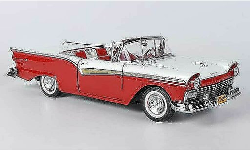 Ford Fairlane 500 Skyliner 1/18 Sun Star rood/wit modelauto