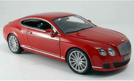 Bentley Continental GT 1/18 Minichamps rood 2008 modelauto