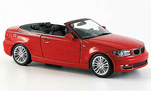 Bmw 118 E88 1/43 Minichamps d Cabriolet rood 2008 modelauto