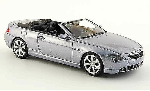 Bmw 635 cabriolet 1/43 Minichamps E64 d grijs metallicgrijs 2006 modelauto
