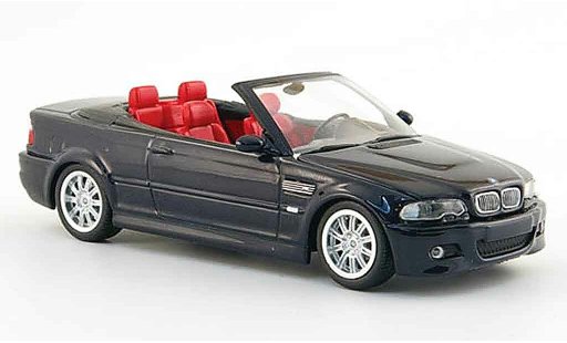 Bmw M3 Cabriolet 1/43 Minichamps E46 zwart 2001 modelauto