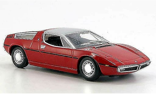 Maserati Bora Base 1/43 Minichamps rood/grijs 1972 modelauto