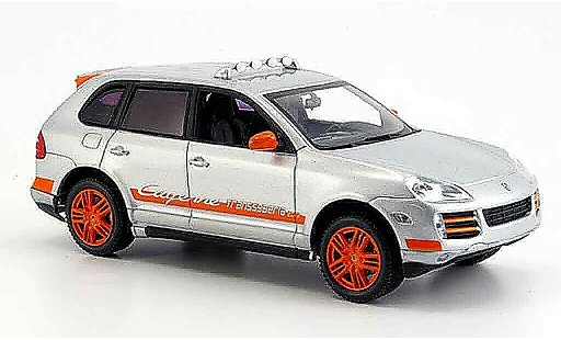 Porsche Cayenne Base 1/43 Minichamps Transsyberia grijs metallic oranje 2007 modelauto