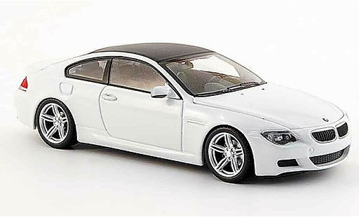 Bmw M6 Coupe 1/43 Minichamps E63 wit Linea Bianco 2007 modelauto