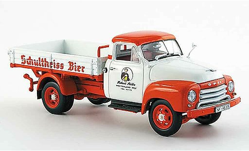 Opel Blitz Type A 1/43 Minichamps 1.75t schultheiss laadbak 1951 modelauto