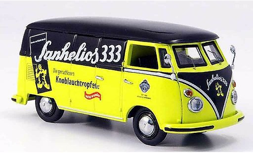 Volkswagen Combi Base 1/43 Schuco t 1 bestelwagen sanhelios 333 zwart geel modelauto