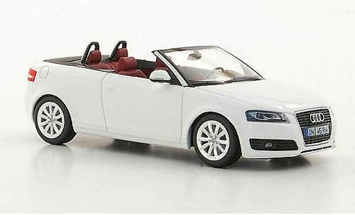 Audi A3 cabriolet 1/43 Minichamps wit 2008 modelauto