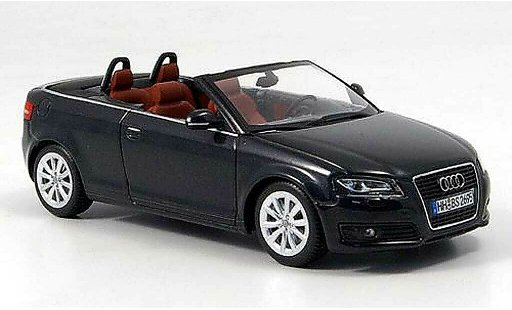 Audi A3 cabriolet 1/43 Minichamps zwart 2008 modelauto