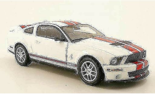 Shelby GT 500 2007 1/18 Shelby Collectibles wit/rood modelauto