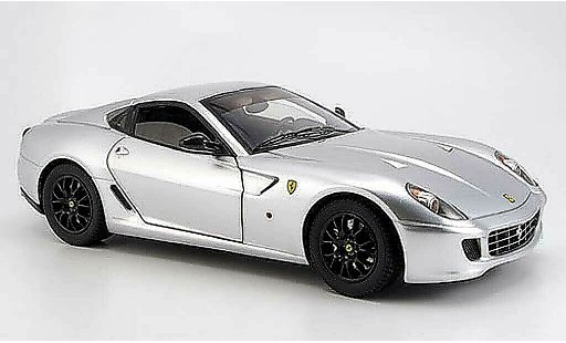 Ferrari 599 GTB 1/18 Hot Wheels Elite grijs metallic modelauto