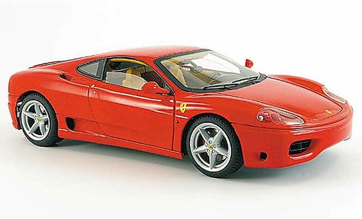 Ferrari 360 Modena 1/18 Hot Wheels Elite coupe rood met beigem interieur modelauto