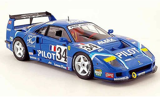 Ferrari F40 course 1/18 Hot Wheels Elite no.34 pilot 24h le mans 1995 modelauto
