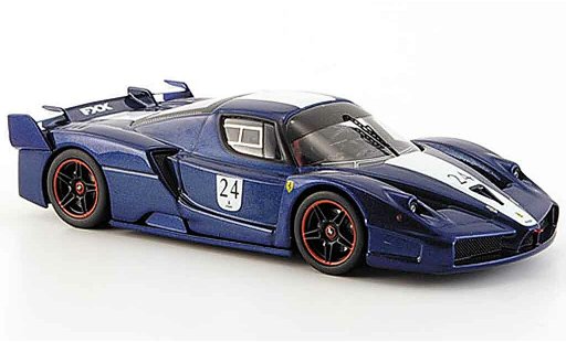 Ferrari Enzo FXX 1/43 Hot Wheels Elite no.24 blauw witer strepen tour de france modelauto
