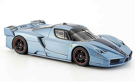 Ferrari Enzo FXX 1/43 Hot Wheels Elite blauwgrijs avec blauwm strepen modelauto