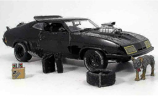 Ford Falcon Interceptor 1/18 Autoart 2 (ford falcon xb gt) zwart 1973 modelauto