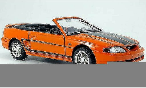 Ford Mustang 1994 1/18 Eagle cabriolet oranje grijs strepen modelauto