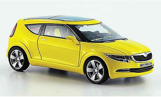 Skoda Joyster Concept Car 1/43 Abrex geel modelauto