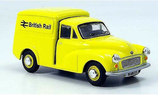 Morris Minor Van 1/43 Oxford geel bestelwagen British Rail modelauto