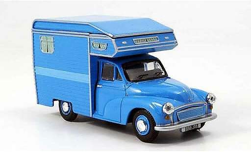 Morris Minor Van 1/43 Oxford Camper blauw Wohnmobil modelauto