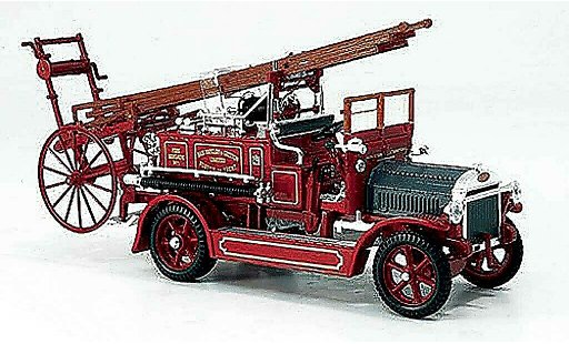Dennis N Type pompiers 1/43 Yat Ming rood Brandweer modelauto