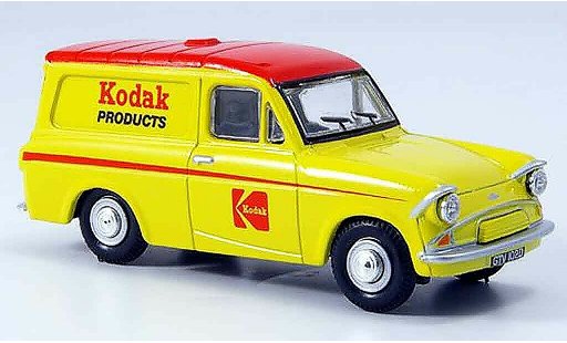 Ford Anglia Van 1/43 Oxford geel rood Kodak bestelwagen modelauto