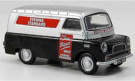 Bedford CA utilitaire 1/43 Oxford Van zwart grijs metallic Evening Standard bestelwagen modelauto