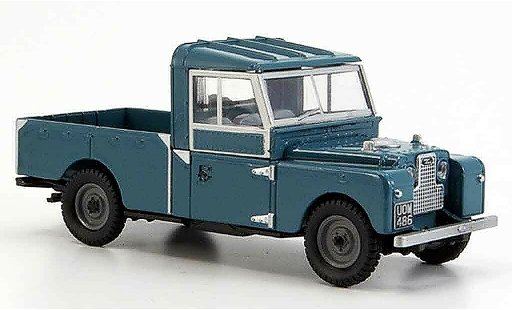 Land Rover 109 Base 1/43 Oxford blauw Pick Up modelauto