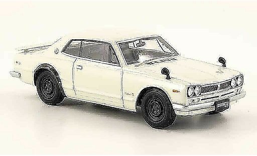 Nissan Skyline 2000 1/43 Ebbro GT R HT (KPGC10) wit 2 Turer 1971 modelauto