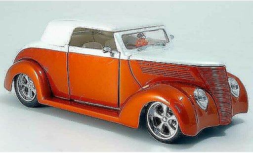Ford Hot Rod 1937 1/18 Yat Ming cabriolet oranje-met./wit gesloten modelauto