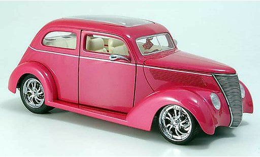 Ford Hot Rod 1937 1/18 Yat Ming sedan roze avec panoramadak modelauto