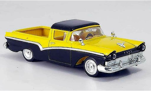Ford Ranchero Berline 1/43 Yat Ming zwart geel 1957 modelauto
