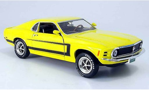 Ford Mustang Grabber 1/18 Ertl geel met zierstrepen modelauto