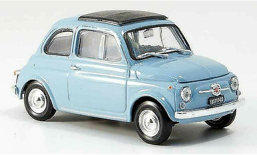 Fiat 500 F 1/43 Brumm himmelblauw avec capote vouwdak 1965 modelauto