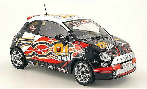 Fiat 500 Base 1/18 Norev zwart/wit kimi raikkonen wroom version 2008 modelauto