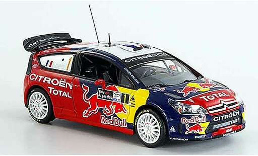 Citroen C4 WRC 2008 1/43 Norev red bull zilverine modelauto