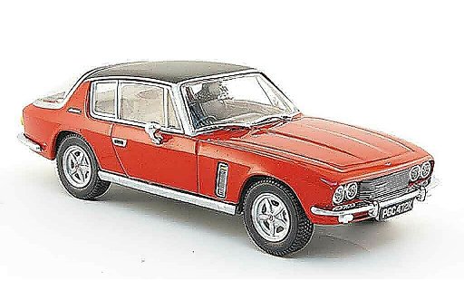 Jensen MK3 Base 1/43 Oxford Interceptor rood zwart modelauto